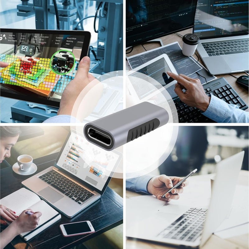 ويندفورج كرافت محول USB-C إلى USB-C | محول USB من النوع C | محول نقل بيانات عالي السرعة، أداة تحويل شحن محمولة، موصل تمديد لأجهزة النوع C (لابتوب بوراتو) - Image 3