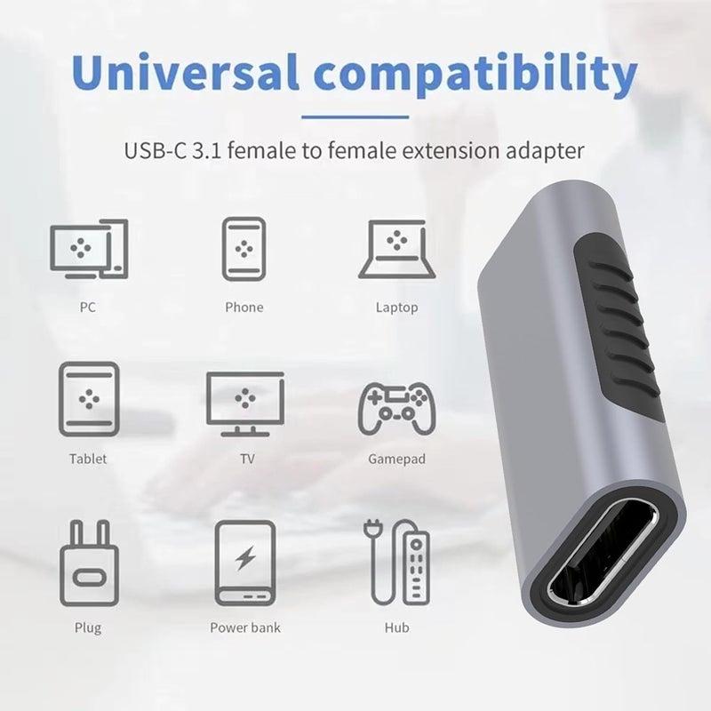 ويندفورج كرافت محول USB-C إلى USB-C | محول USB من النوع C | محول نقل بيانات عالي السرعة، أداة تحويل شحن محمولة، موصل تمديد لأجهزة النوع C (لابتوب بوراتو) - Image 4