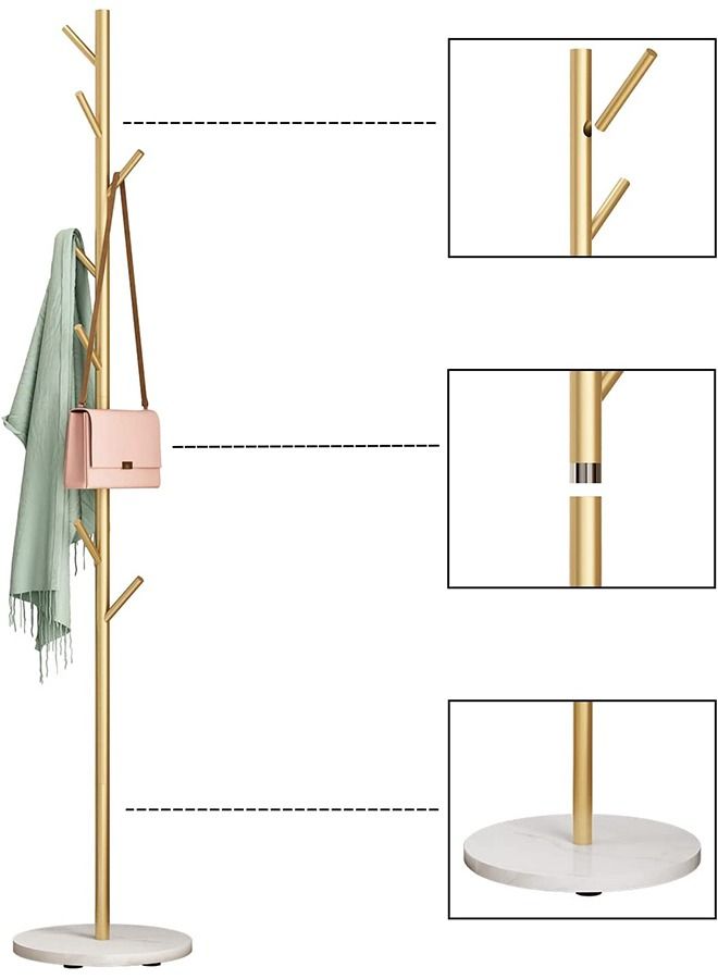 CityRiya-Long Coat Rack Clothes Rack Stand Coat Tree Hat Handbag Hanger Freestanding Sturdy Metal Coat Rack Stand for Clothes Coat and Hat Hanger Organizer Rack  - Image 4