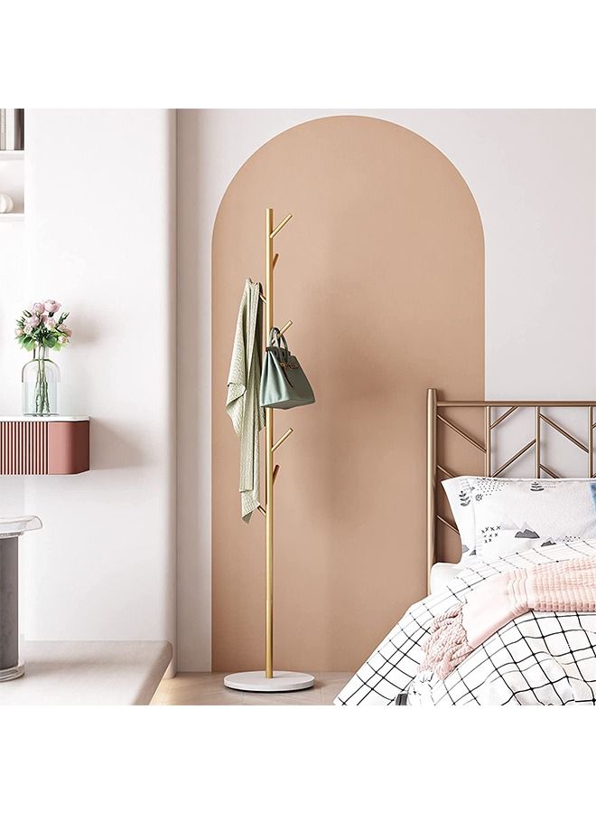CityRiya-Long Coat Rack Clothes Rack Stand Coat Tree Hat Handbag Hanger Freestanding Sturdy Metal Coat Rack Stand for Clothes Coat and Hat Hanger Organizer Rack  - Image 2