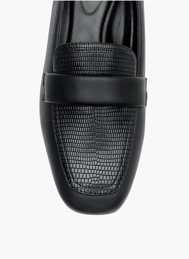 Celeste Womens Textured Slip-On Loafers With Block Heels