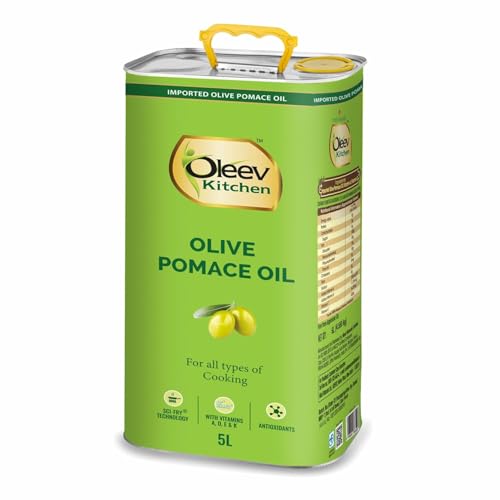 Oleev Kitchen Olive Pomace Oil ||Rich In Mufa & Vitamins A, D, E,K || 100% Olive Oil || Frying, SauteIng, Grilling & More || Everyday Indian Cooking Olive Oil - 5L Tin.. - Image 1