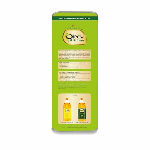 Oleev Kitchen Olive Pomace Oil ||Rich In Mufa & Vitamins A, D, E,K || 100% Olive Oil || Frying, SauteIng, Grilling & More || Everyday Indian Cooking Olive Oil - 5L Tin.. - Image 3