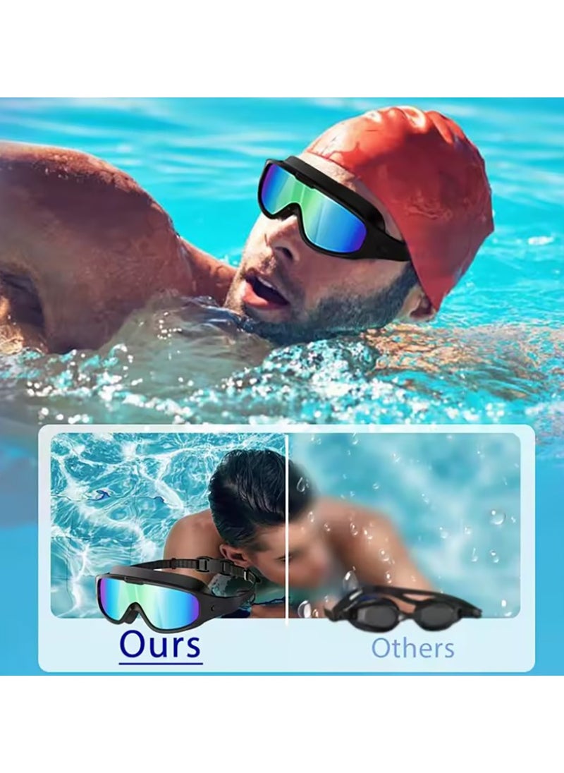 ToolHouse - No Leaking Adjustable Swimming Goggles Anti-fog and UV Protection 180° Clear Vision Swim Goggles with One-piece Earplugs - Image 1