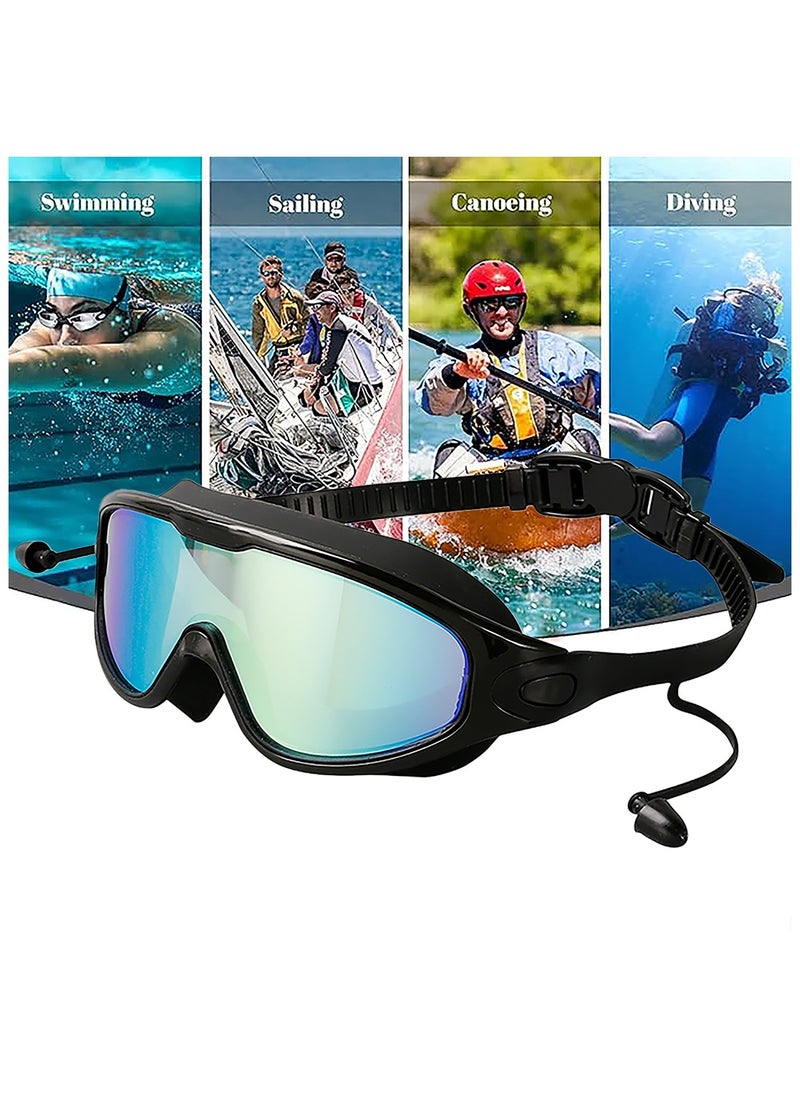 ToolHouse - No Leaking Adjustable Swimming Goggles Anti-fog and UV Protection 180° Clear Vision Swim Goggles with One-piece Earplugs - Image 1