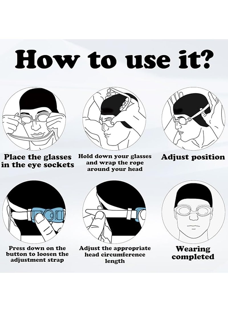 ToolHouse - No Leaking Adjustable Swimming Goggles Anti-fog and UV Protection 180° Clear Vision Swim Goggles with One-piece Earplugs - Image 1