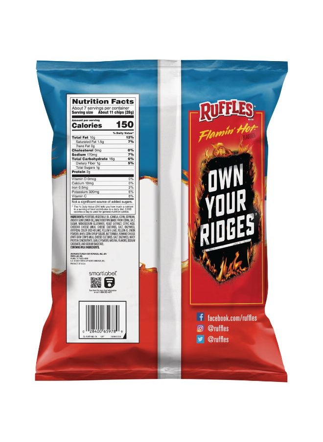 Ruffles Flamin Hot Flavored Potato Chips 184.2g  - Image 2