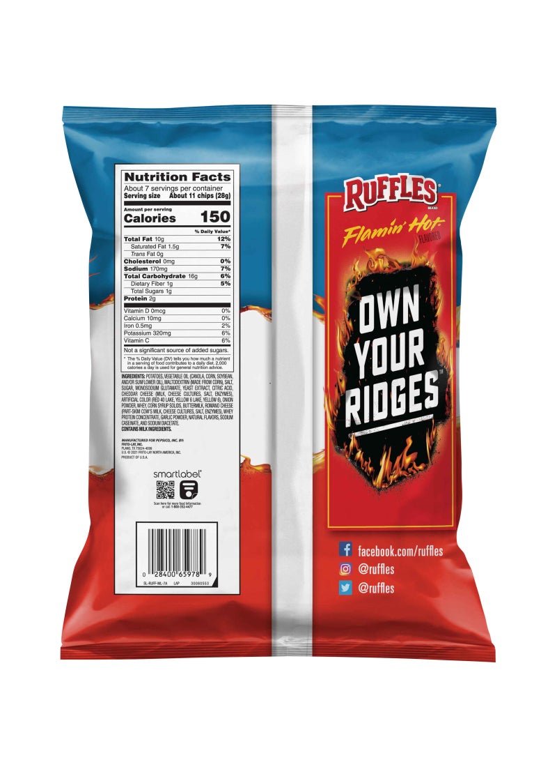 Ruffles Flamin Hot Potato Chips 184.2g - Image 2