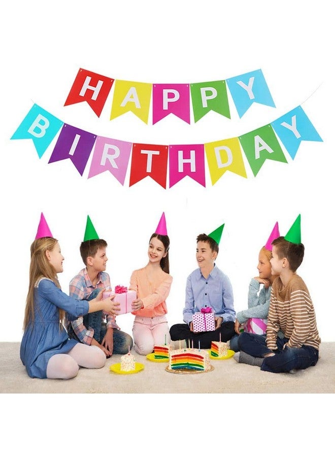 HK balloons Rainbow Happy Birthday Banner Bunting Flag Banner for Birthday Decorations(Rainbow Bunting banner) - Image 4