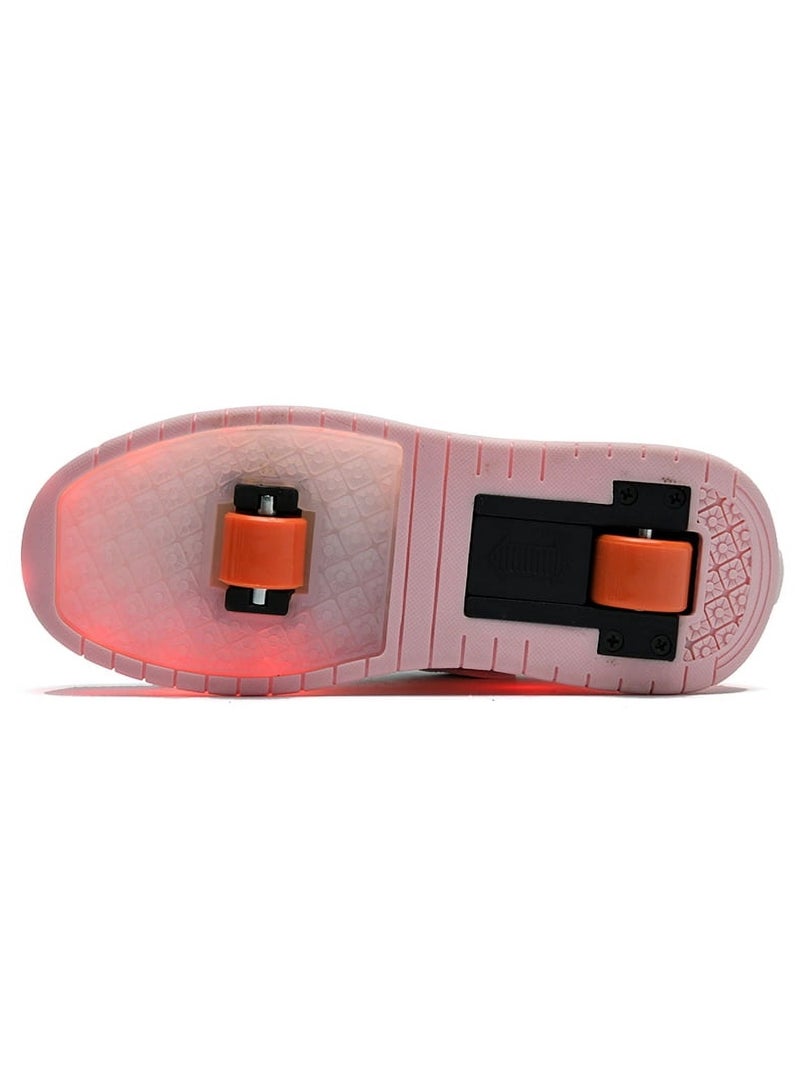 OHAHO Kids Roller Skates Shoes - New Upgraded with Wheels LED Light Color Shoes Shiny Roller Skates Skate Shoes Simple Kids Gifts Boys Girls The Best Gift for Party Birthday Christmas Day(Pink)  - Image 5
