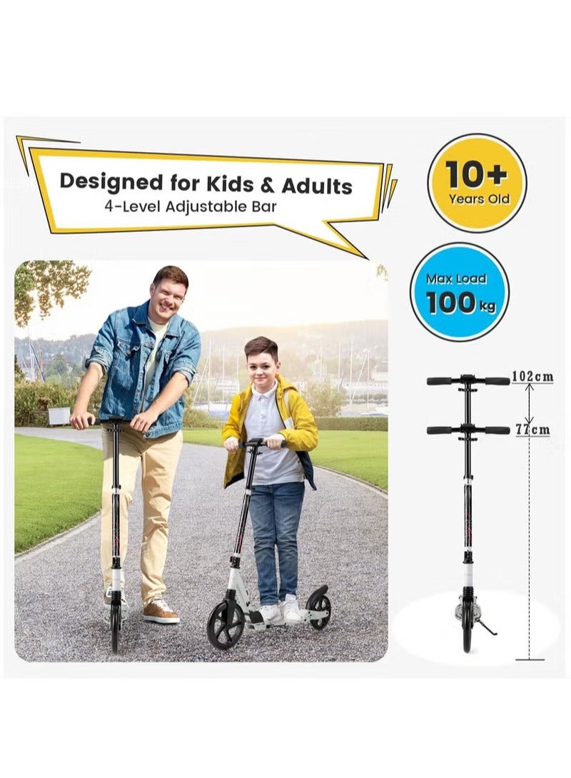 يلا جوي سكوترات للكبار المراهقين ركلة سكوتر مع تعليق مزدوج الارتفاع القابل للتعديل وحزام الكتف 8 بوصة عجلات كبيرة سكوتر ركوب سلس سكوتر للمسافرين أفضل هدية للأطفال عمرهم 10 حتى - Image 4