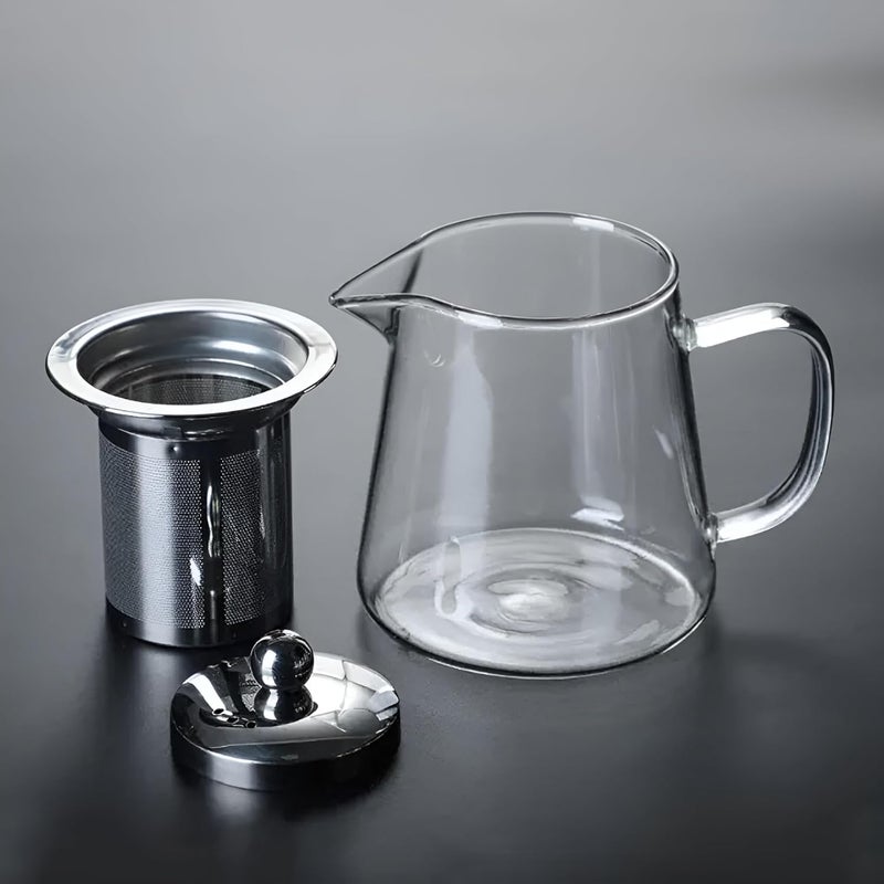 VENDLY Modern Glass Teapot with Stainless Steel Lid Removable Infuser Precision Pouring for Loose Leaf Tea 950ML - Image 5
