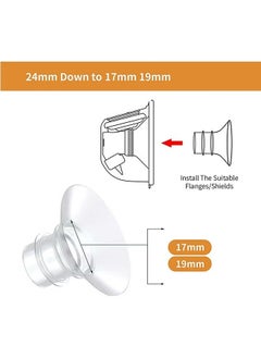 XiuWoo 4 Pack 17mm 19mm Breast Milk Pump Inserts for momcozy S9/S12/S9pro/S12pro/Lansinoh/Bellababy Pump Parts Replace, Reduce 24mm Down to 17mm/19mm  - Image 3