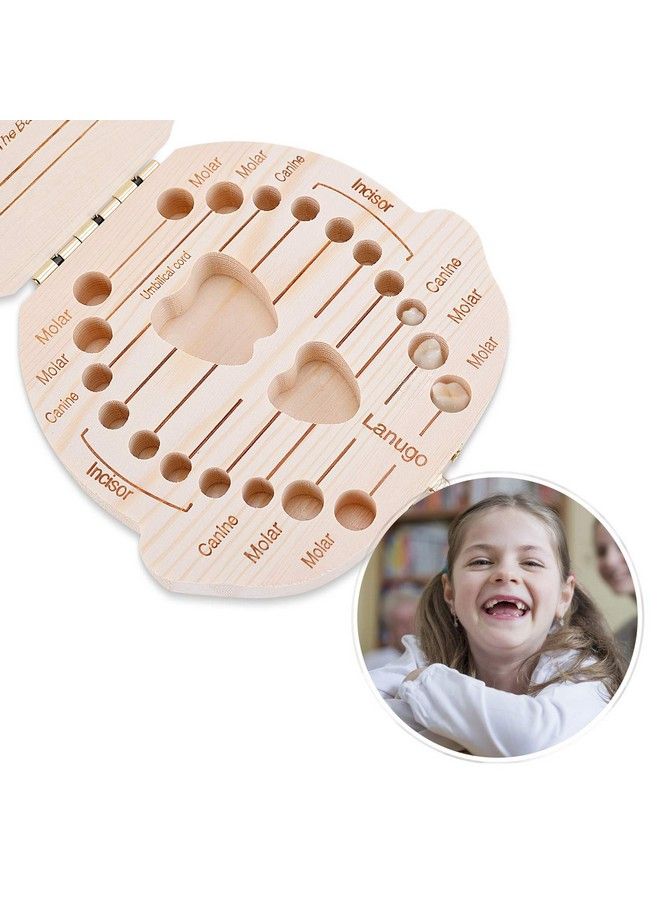 NASHRIO Baby Tooth Box By Nashrio Wooden Kids Keepsake Organizer Gift For Baby Teeth Cute Children Tooth Container With Tweezers To Keep The Childwood Memory (Gril) - Image 5