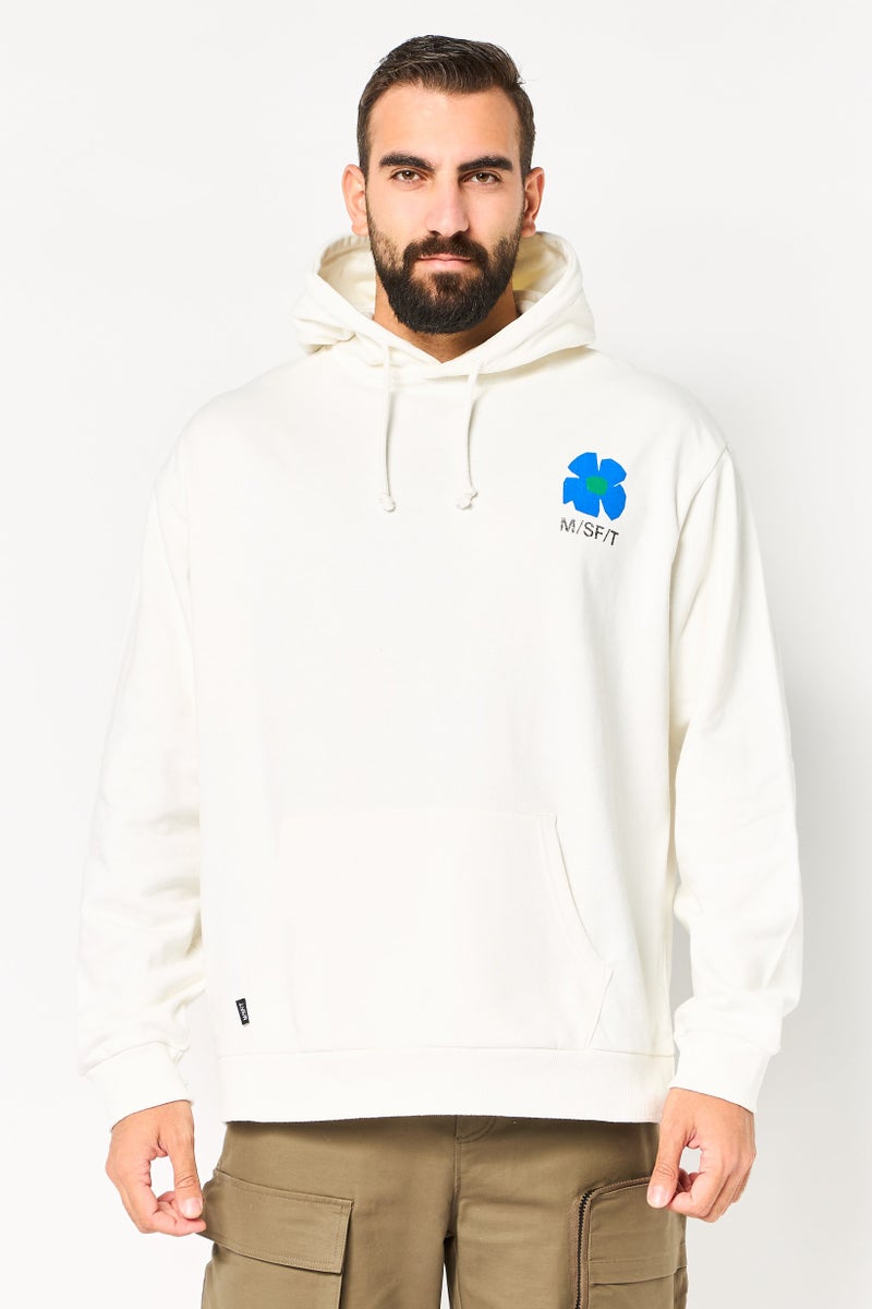 Misfit Men Hooded Printed Long Sleeves Hoodies, White - Image 1