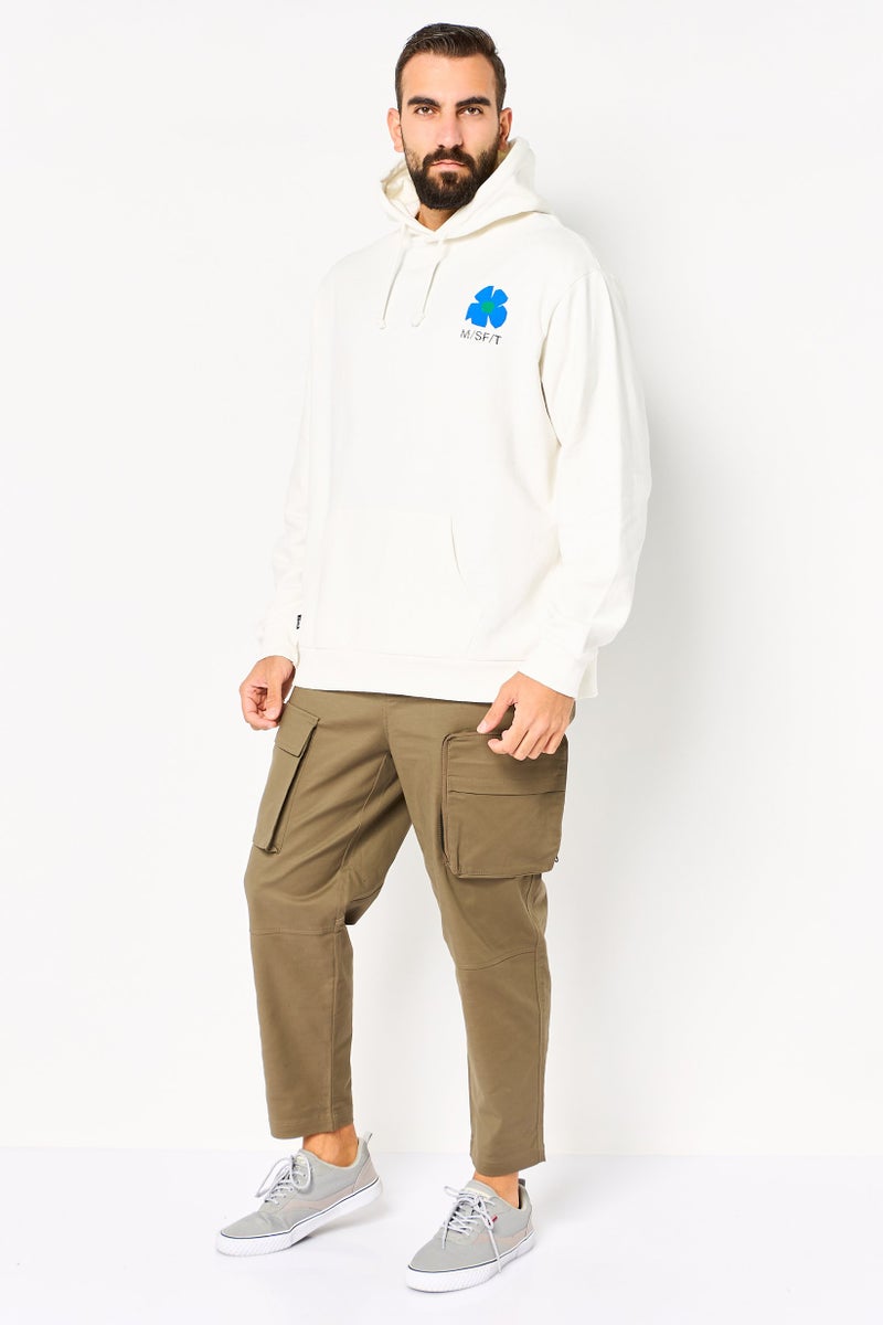 Misfit Men Hooded Printed Long Sleeves Hoodies, White - Image 2