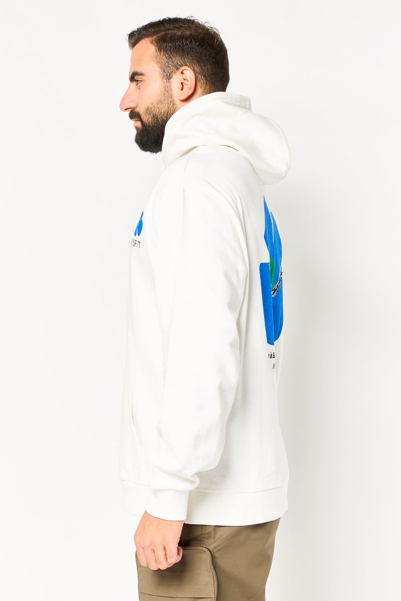 Misfit Men Hooded Printed Long Sleeves Hoodies, White - Image 3