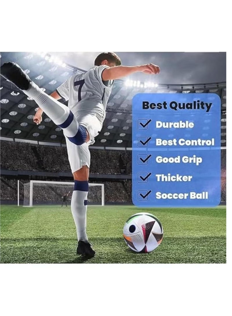 لعبة مرح  كرة قدم فاخرة، كرة قدم يورو 2024، الحجم والوزن الرسميين، أداء عالي للأماكن المغلقة/المفتوحة مع قبضة وتحكم ممتازين، كرة عالية الجودة، مقاس 5 - Image 4