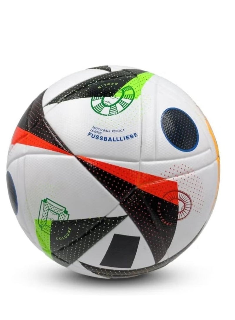 لعبة مرح  كرة قدم فاخرة، كرة قدم يورو 2024، الحجم والوزن الرسميين، أداء عالي للأماكن المغلقة/المفتوحة مع قبضة وتحكم ممتازين، كرة عالية الجودة، مقاس 5 - Image 1