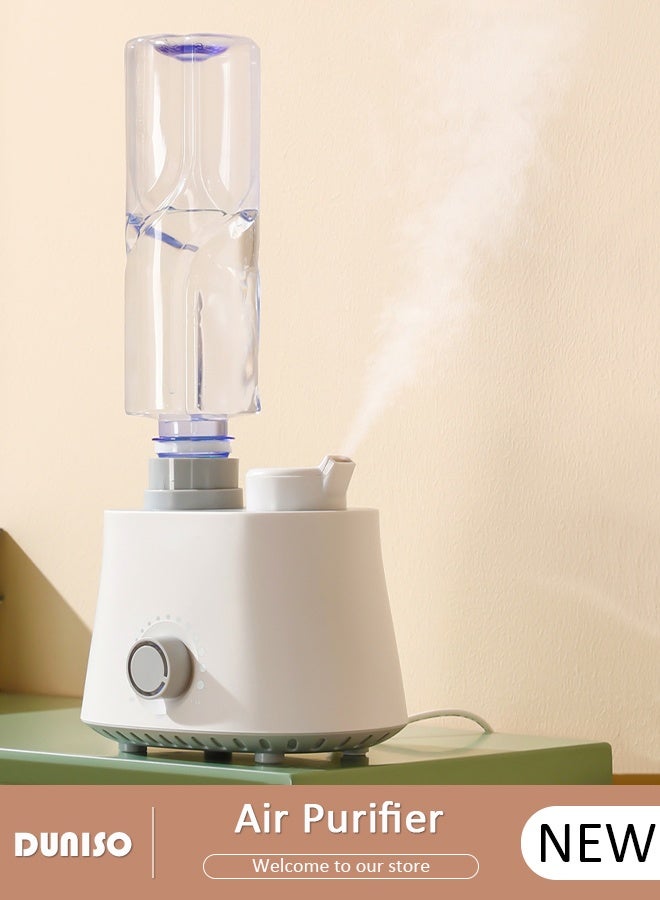 DUNISO Mini 24V Air Purifier Nano Mist Air Humidifier with No Water Tank Adjustable Aromatherapy Diffuser Compatible with Non Slip Silicone Common Mineral Water Bottles for Bedroom Office Large Room Small Portable Humidifier Air Purifier - Image 1