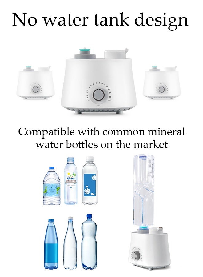 DUNISO Mini 24V Air Purifier Nano Mist Air Humidifier with No Water Tank Adjustable Aromatherapy Diffuser Compatible with Non Slip Silicone Common Mineral Water Bottles for Bedroom Office Large Room Small Portable Humidifier Air Purifier - Image 3
