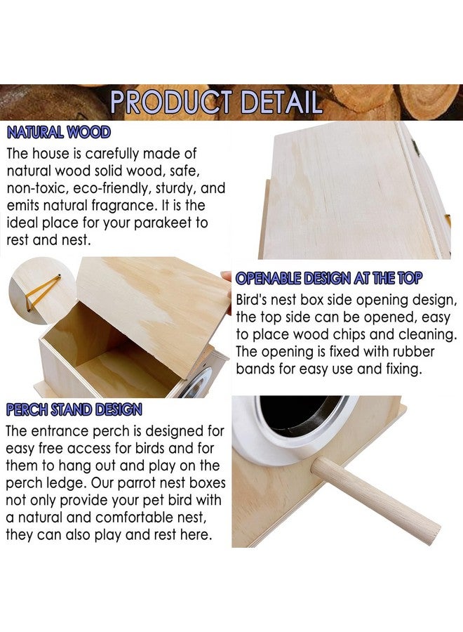kathson Parakeet Nest Box Bird Nesting House Parrot Breeding Mating Box for Lovebirds Cockatiel Budgie Finch parrotlets-XL - Image 3