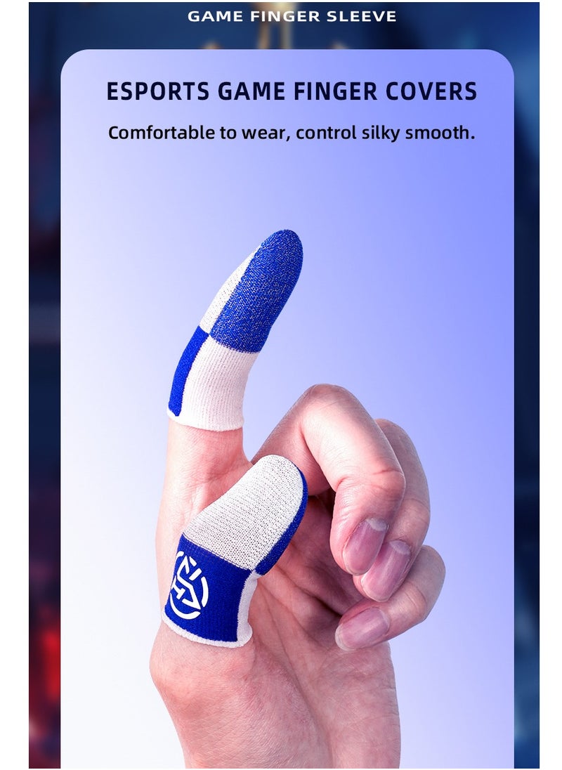 KASTWAVE - 2-Pack of Silver Cloth Mobile Game Finger Cots Extremely Thinmaterial Zero Contact Breathable Extremely Sensitive - Image 1