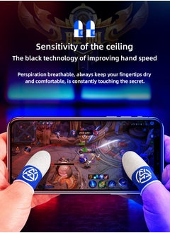 KASTWAVE 2-Pack of Silver Cloth Mobile Game Finger Cots Extremely Thinmaterial Zero Contact Breathable Extremely Sensitive  - Image 4