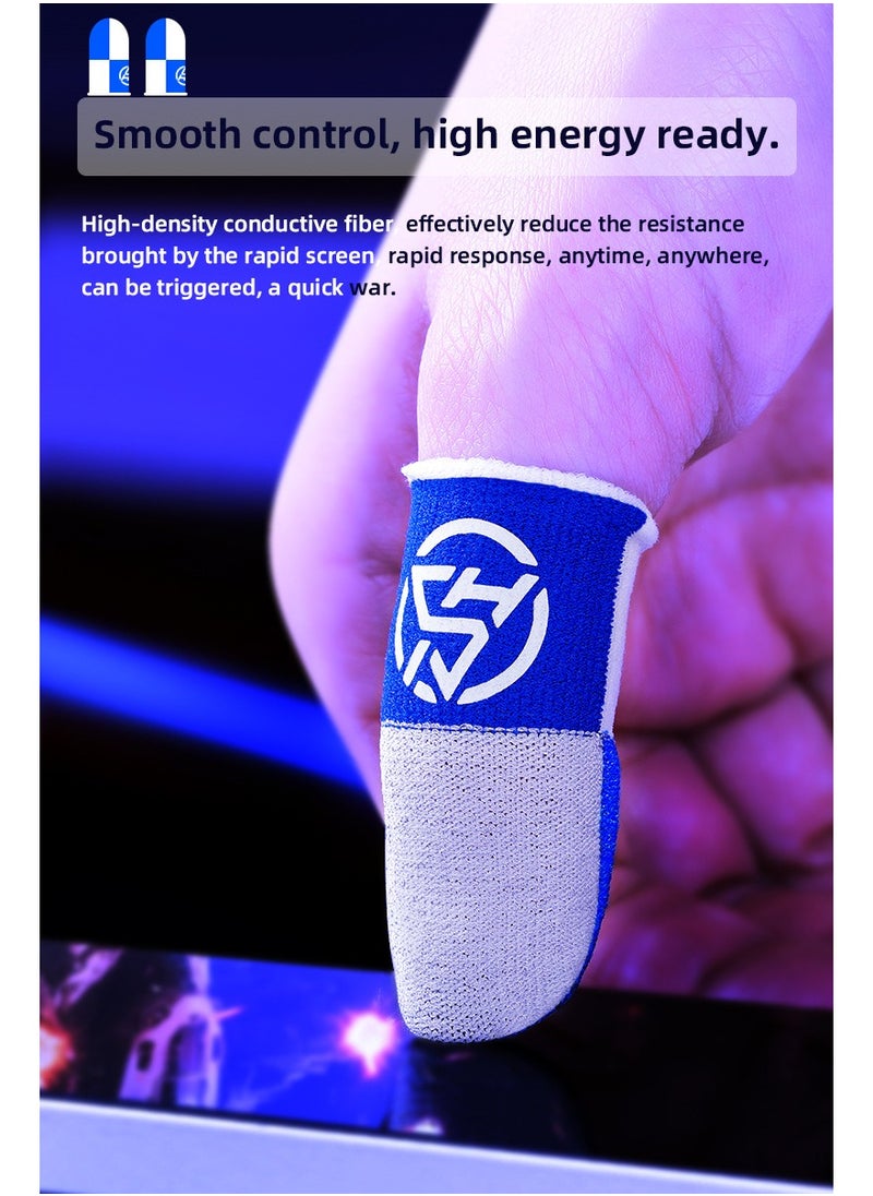 KASTWAVE - 2-Pack of Silver Cloth Mobile Game Finger Cots Extremely Thinmaterial Zero Contact Breathable Extremely Sensitive - Image 1