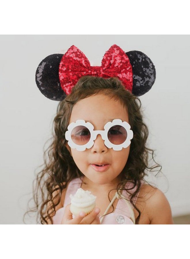 دري شو عصابة رأس ميني آذان الفأر مع فيونكة من الترتر وعصابة رأس مرنة قابلة للتعديل وزينة للحفلات اللامعة وأزياء تنكرية للنساء والفتيات - Image 3