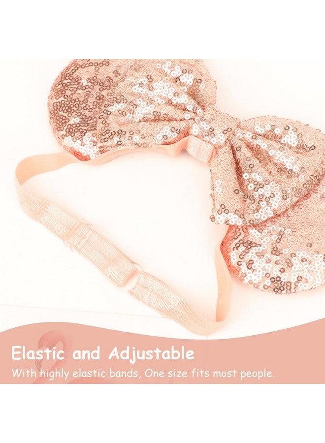 دري شو عصابة رأس ميني آذان الفأر مع فيونكة من الترتر وعصابة رأس مرنة قابلة للتعديل وزينة للحفلات اللامعة وأزياء تنكرية للنساء والفتيات - Image 5