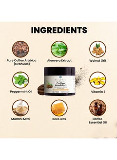Teal & Terra Teal And Terra Coffee Arabica Scrub Mask For Face & Body (100Gm) Skin Cleanser With Aloevera Dead Skin Remover All Types Of Skin Paraben & Sulfate Free  - Image 2