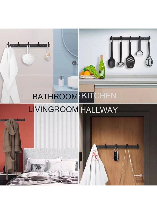 Over Door Hook Hanger, Door Hanger Hooks With 5 Hooks,Space Saving Aluminum Non-Perforated Wall Hooks, Hook Rack for Hanging Coat, Over Door Coat Hook-Hanger,Back of Door Storage Shelf For Coat For Barthroom, Bedroom Kitchen, Over Door Hanger Towel Hook for Hanging Coat Towel Bag Robe - Image 3