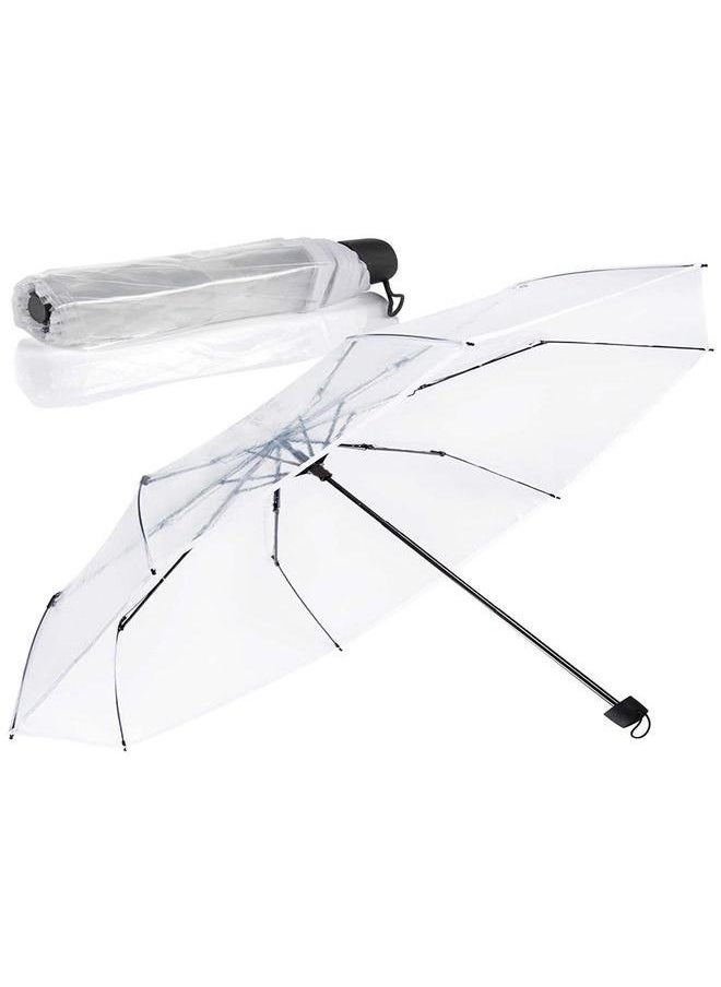 Generic Folding Travel Umbrella, Transparent Pocket Umbrella, Portable Compact Waterproof Umbrella for Rain and Sun  - Image 1