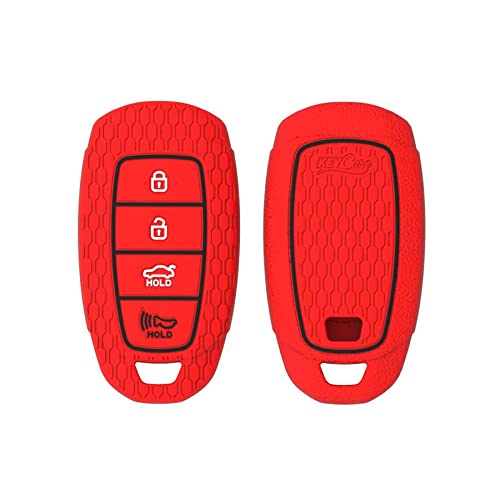 CARMATE Silicone Car Key Cover KC-60 Fit for ( New Verna 2020, Tucson 2021 )-Red - Image 2