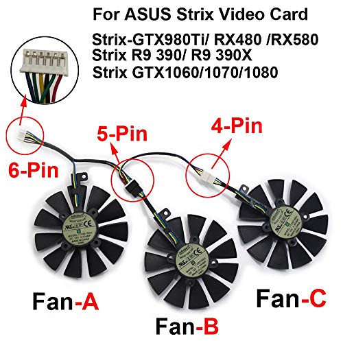 inRobert 87mm T129215SU Graphics Card Cooling Fan for ASUS Strix GTX980Ti/R9390/RX480/RX580 Video Card Cooler (Fan-3pcs) - Image 2
