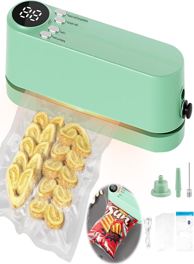 AROAQ Mini Bag Sealer, 3 in 1 Heat Sealer, Vacuum Sealer for Dry/Moist Food, 40-60 Vacuum Sealing Uses, Portable Rechargeable Chip Bag Sealer for Food Storage - Image 1