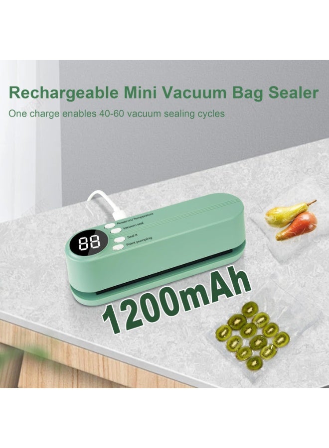 AROAQ Mini Bag Sealer, 3 in 1 Heat Sealer, Vacuum Sealer for Dry/Moist Food, 40-60 Vacuum Sealing Uses, Portable Rechargeable Chip Bag Sealer for Food Storage - Image 2