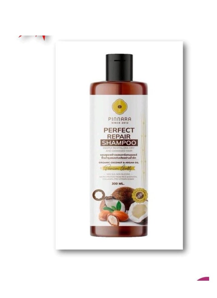 PINNARA - Pinnara Perfect Repair Shampoo - Revitalize Dry & Damaged Hair with Organic Coconut & Argan Oil, 300ml - Image 1