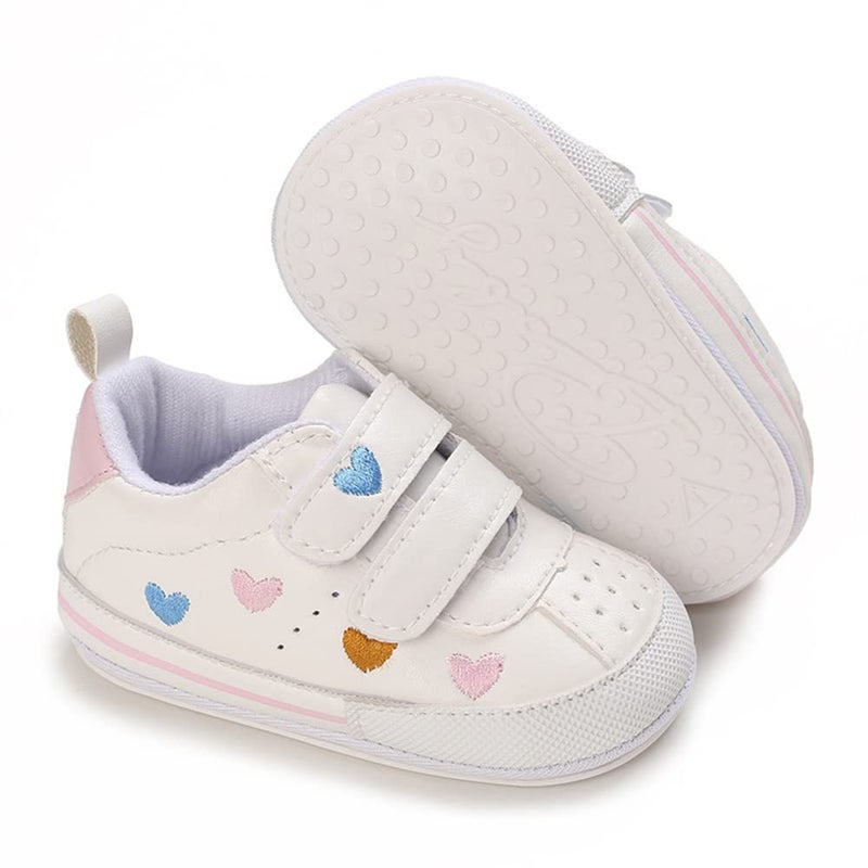 Clowora Baby Boys Girls Shoes Non-Slip Rubber Sole Sneakers Infant First Walking Toddler Crib Shoes Newborn Loafers Flats. (11/Multi-Color,12-18 Months) - Image 1