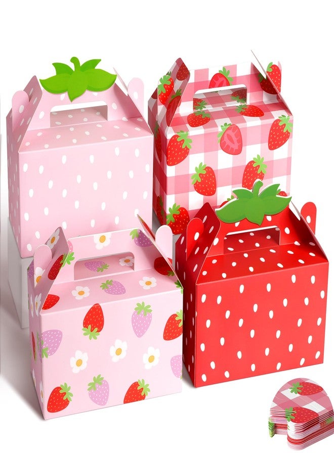 Kriyokiaa 16 Pcs Strawberry Party Favor Box, Berry First Birthday Party Favors Decor, Folding Paper Strawberry Candy Treat Gift Boxes for Baby Shower Decorations Supplies, 6.3 x 3.2 x 3.9 inch - Image 1