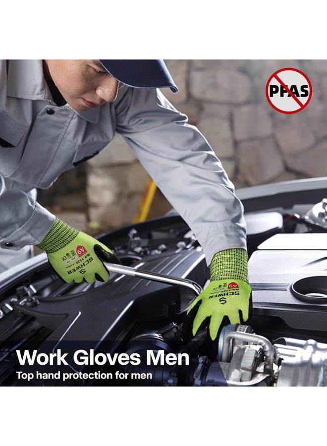 Schwer ProGuard Highest Level Cut Resistant Work Gloves PR3326 for Extreme Protection，ANSI A9 Cut Gloves with Reinforced Thumb, Non Slip, Breathable, Cooling, Durable, Touch-screen, Yellow1 Pair（S） - Image 5
