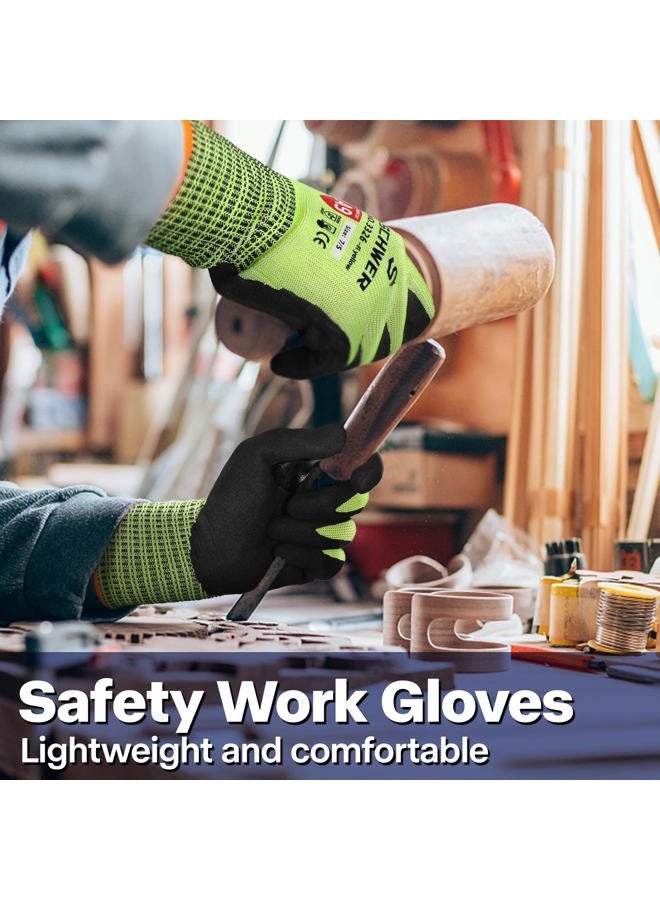 Schwer ProGuard Highest Level Cut Resistant Work Gloves PR3326 for Extreme Protection，ANSI A9 Cut Gloves with Reinforced Thumb, Non Slip, Breathable, Cooling, Durable, Touch-screen, Yellow1 Pair（S） - Image 4