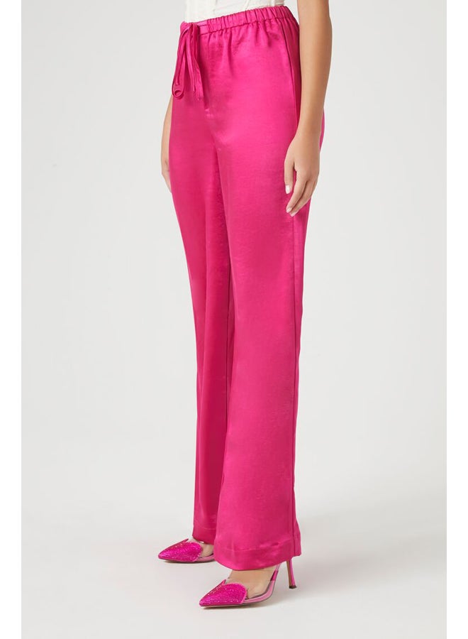 FOREVER 21 Satin Drawstring Wide-Leg Pants - Image 3