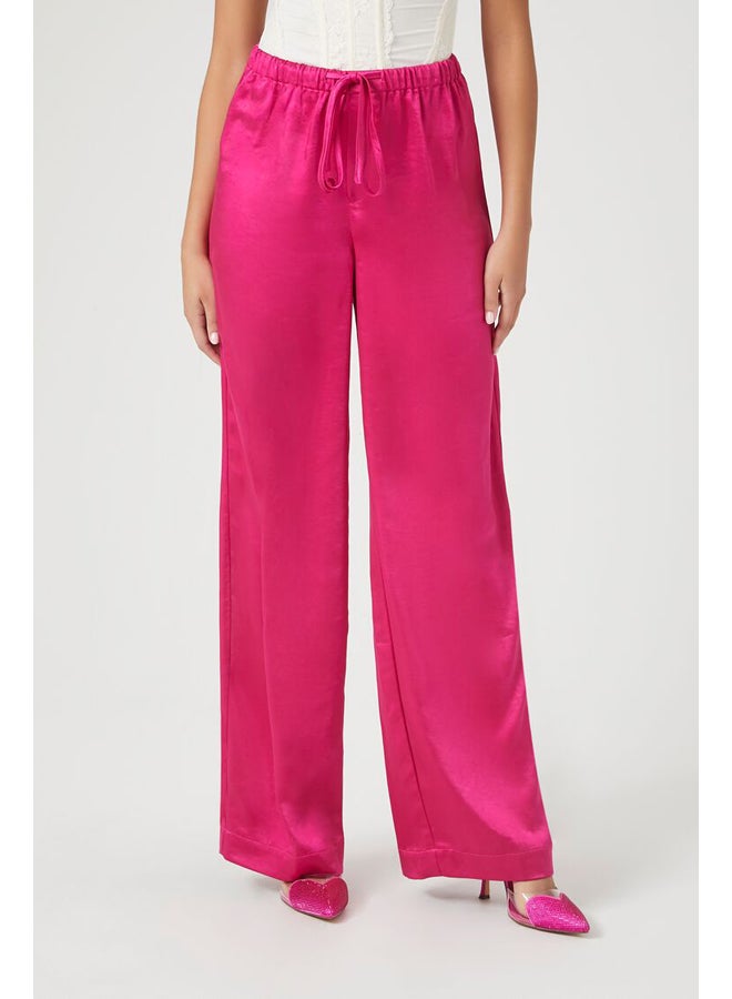FOREVER 21 Satin Drawstring Wide-Leg Pants - Image 2