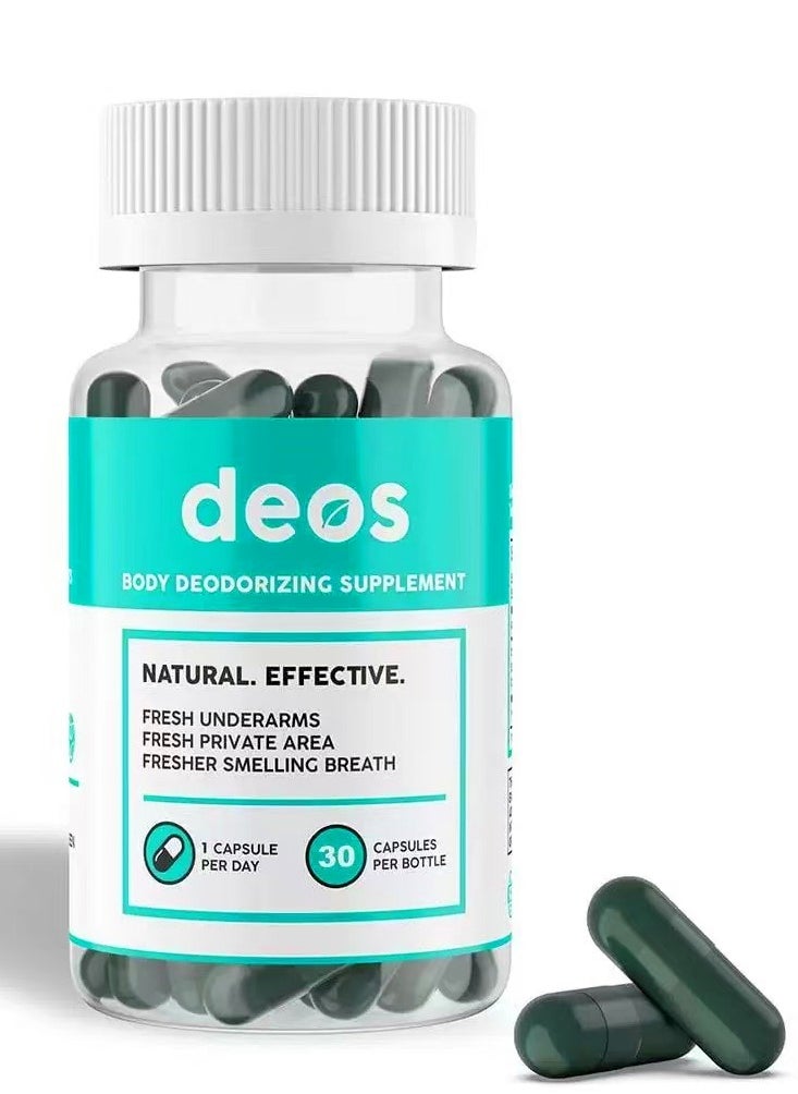 DEOS Chlorophyll Body Magic  Remove Body Odor Naturally Fresh Underarms Breath and Area Smelling Chlorophyll Remove Body Odor Capsules Dietary Supplements  30 Capsules  - Image 1