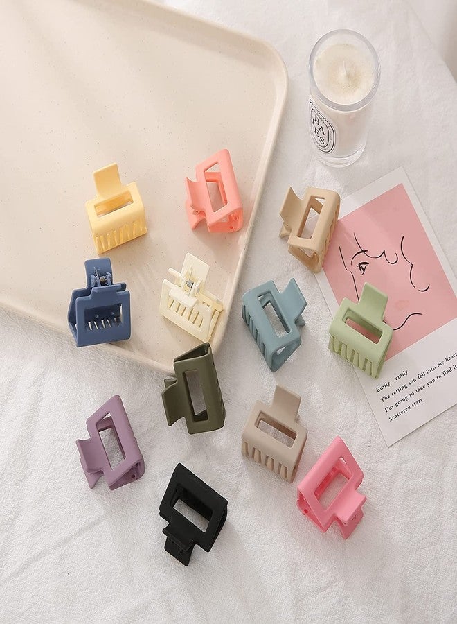 Bakefy 4 Piece Medium Claw Clips For Thin Hair, 2 Inch Matte Square Clips For Fine/Medium Thick Hair, Nonslip Jaw Clamps, Multi - Image 4