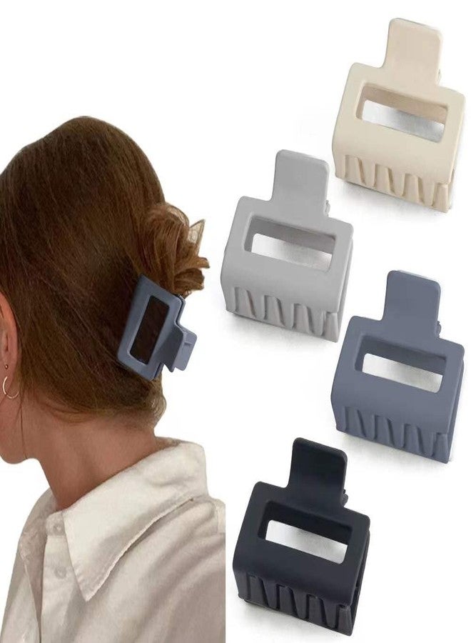 Bakefy 4 Piece Medium Claw Clips For Thin Hair, 2 Inch Matte Square Clips For Fine/Medium Thick Hair, Nonslip Jaw Clamps, Multi - Image 2