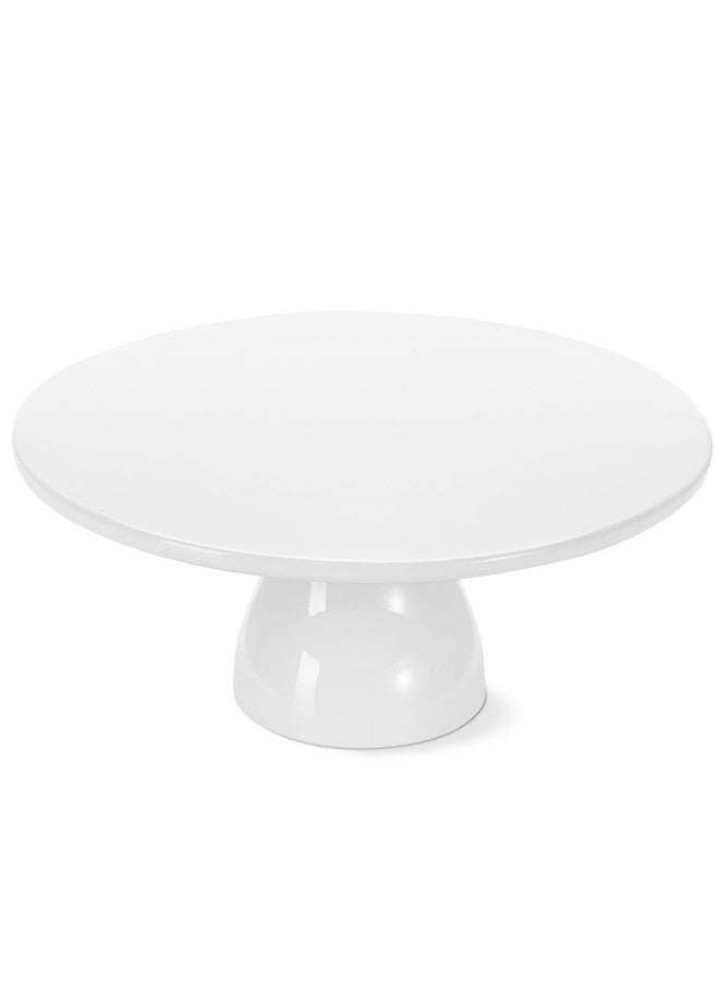 Yedio 12 inch Porcelain Cake Stand, Round Dessert Stand, Cupcake Stand for Birthday Parties, Weddings, Baby Shower and Other Events, White - Image 1