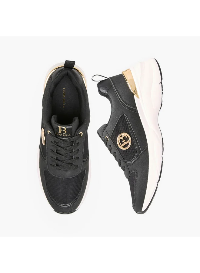 Flora Bella By Shoexpress Women Logo Accent Sneakers with Lace-Up Closure